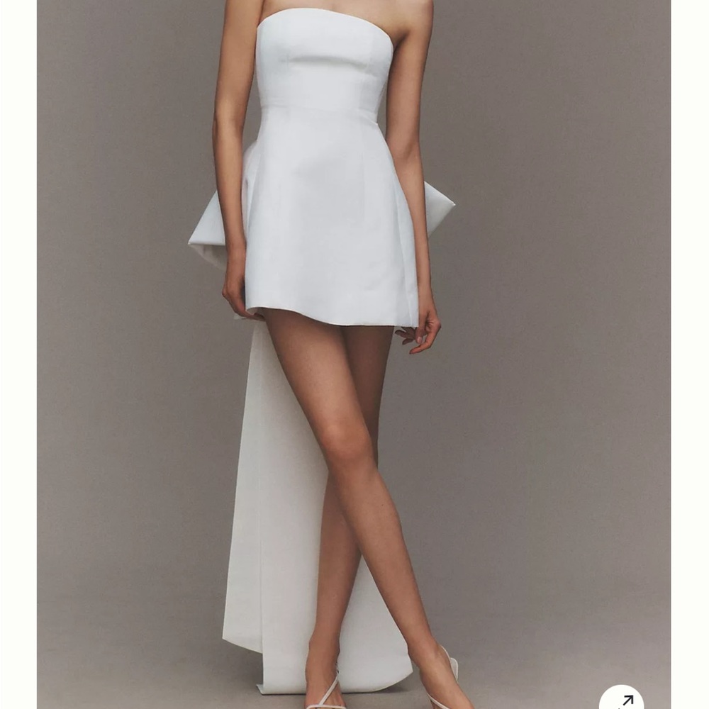Sachin & Babi Grace Strapless Back-Bow Mini Dress